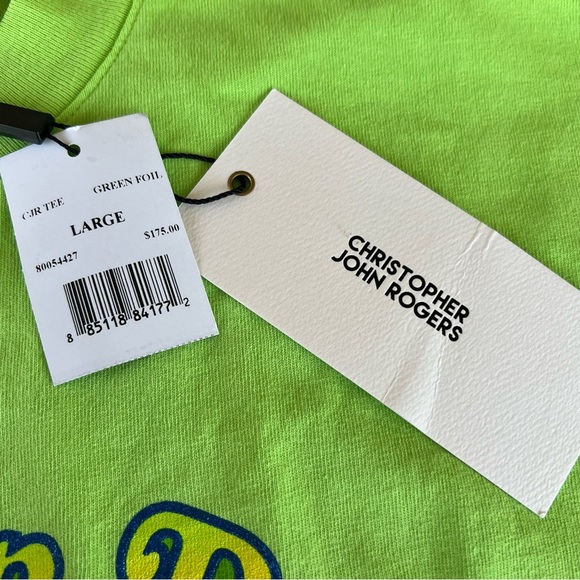 Christopher John Rogers High Fashion Drama Met Neon Green Graphic Tee Large NWT - Picture 8 of 10